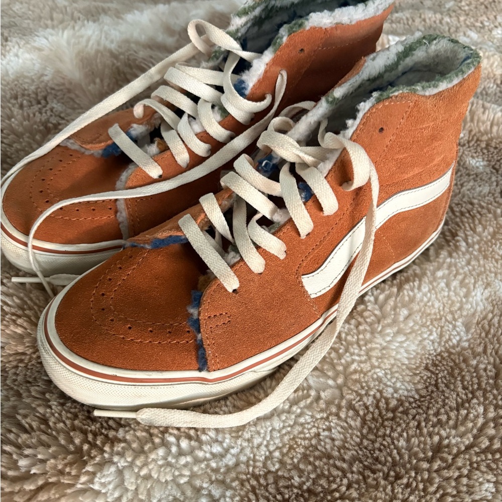 Vans Men's High-Top Sneakers - Tan and Cream